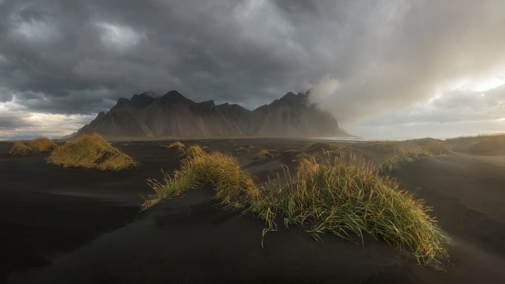 Dramatic Black Sand Mountains by Juan Romero Salamanca — canvas wall art