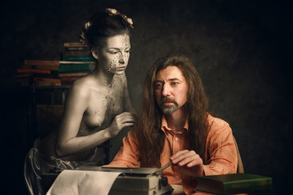 Writer and Muse by Konstantin Pilipchuk — canvas wall art