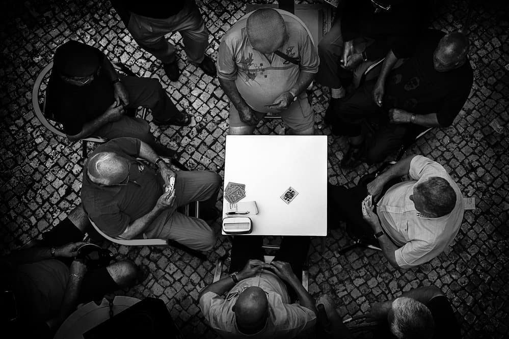 Street Card Game by Rui Correia — canvas wall art