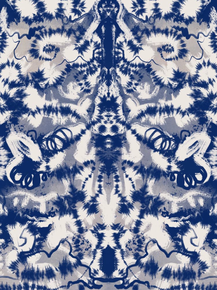 Bohemian Indigo Swirls by Little Dean — canvas wall art