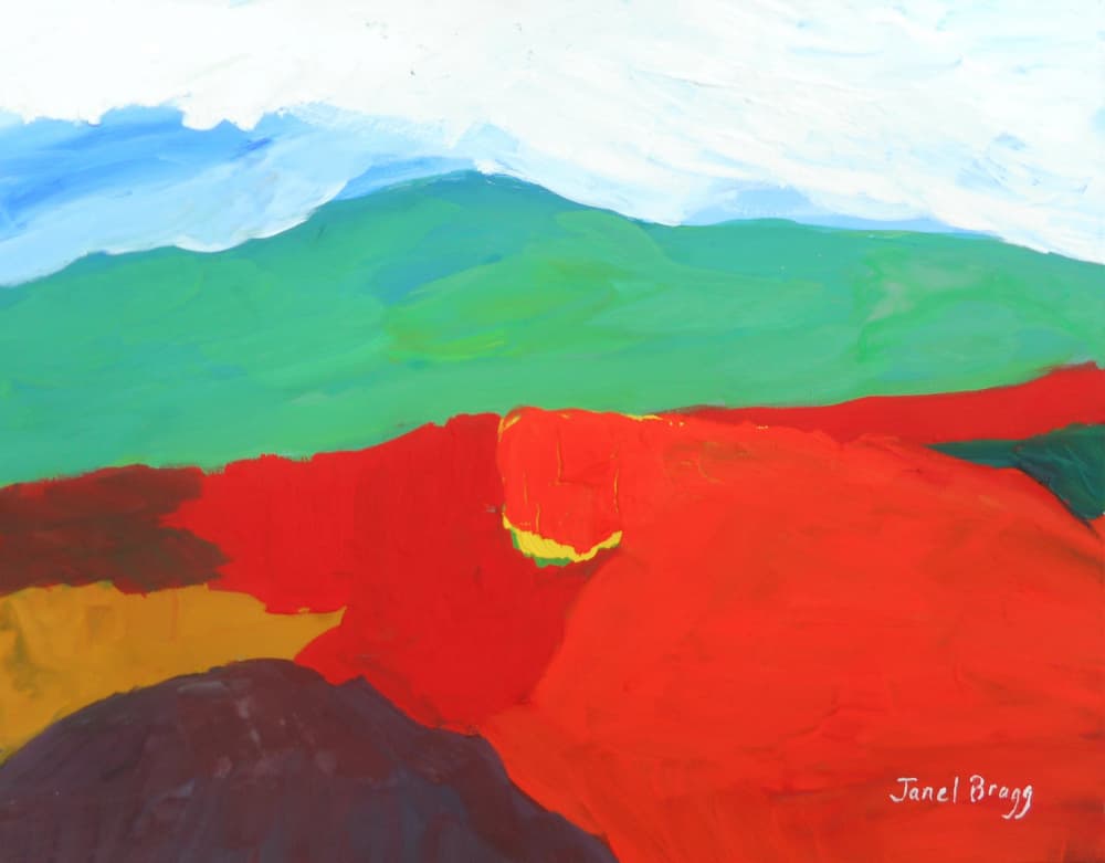 Colorful Abstract Landscape by Janel Bragg — canvas wall art