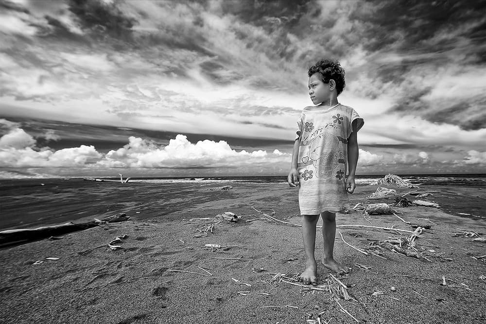 Little Girl Ocean Sky by Marcel Rebro — canvas wall art