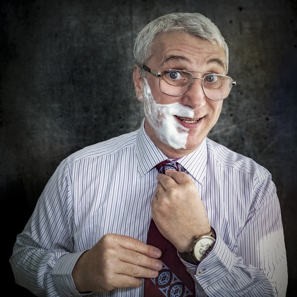 Funny Man Shaving by Udrea Dan — canvas wall art