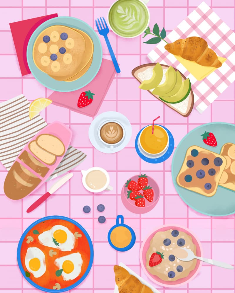 Tabletop Breakfast by Petra Lizde — canvas wall art