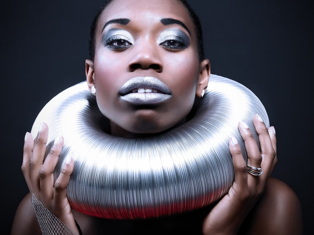 Futuristic Silver Beauty by Simone Conti — canvas wall art