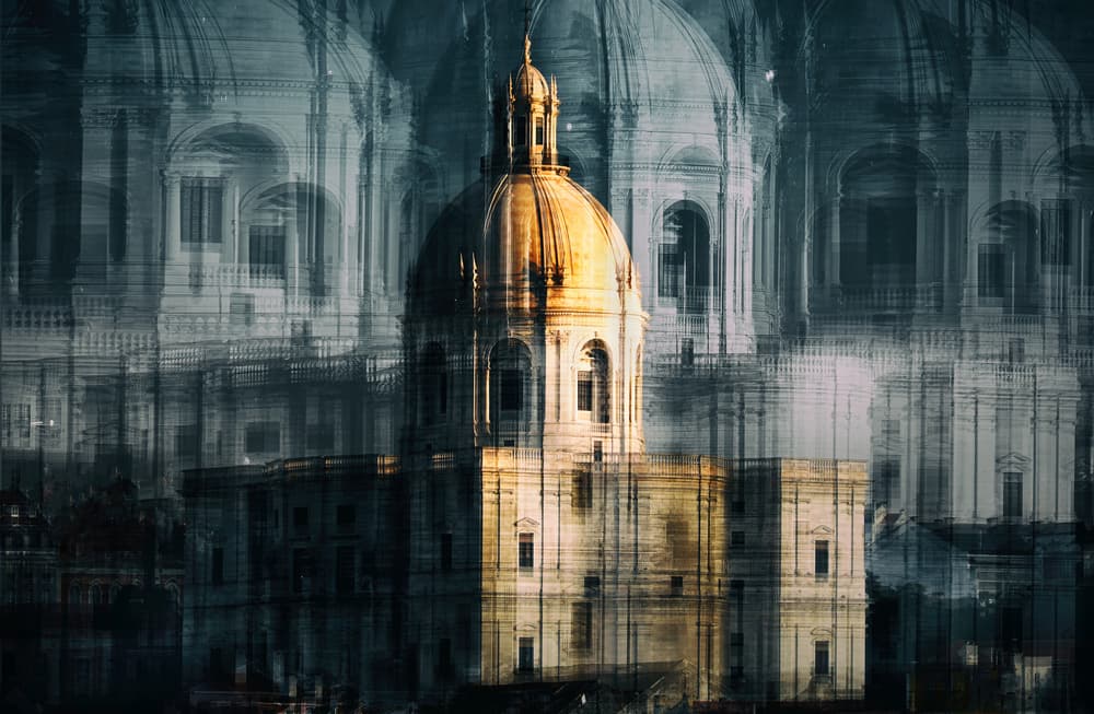 Golden Dome Layers by Hans-Wolfgang Hawerkamp — canvas wall art