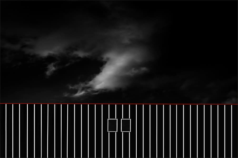 Dark Sky Urban Fence by Gilbert Claes — canvas wall art