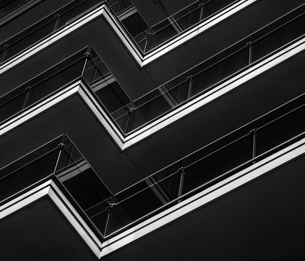 Modern Geometric Balconies by Jef Van den Houte — canvas wall art