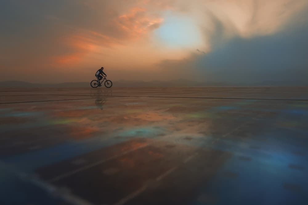 Solitary Ride Reflection by Jure Kravanja — canvas wall art