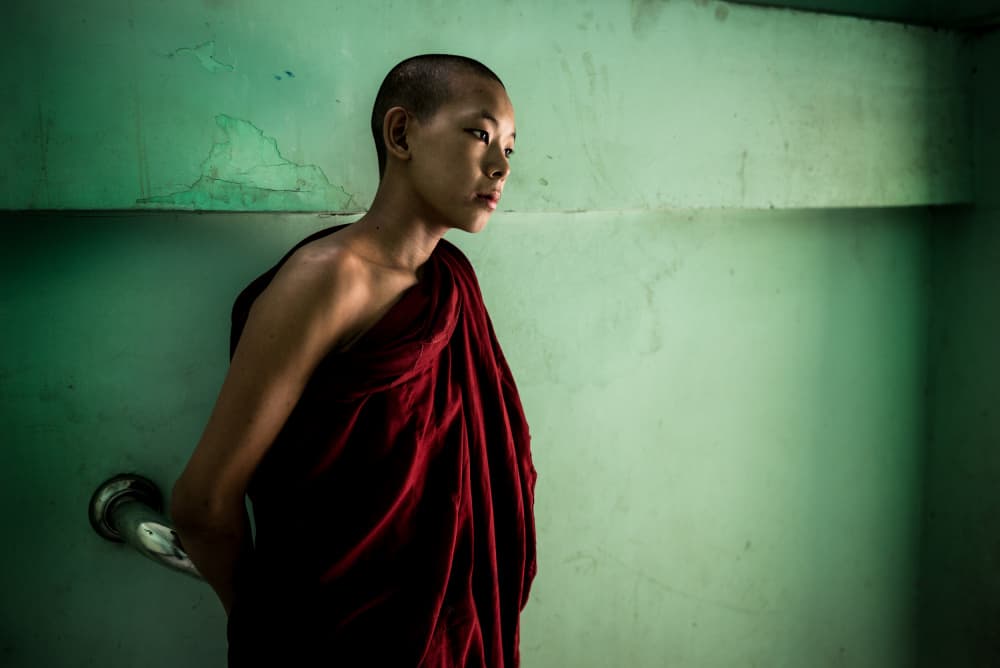 Serene Young Monk by Elizabeth Cowle — canvas wall art