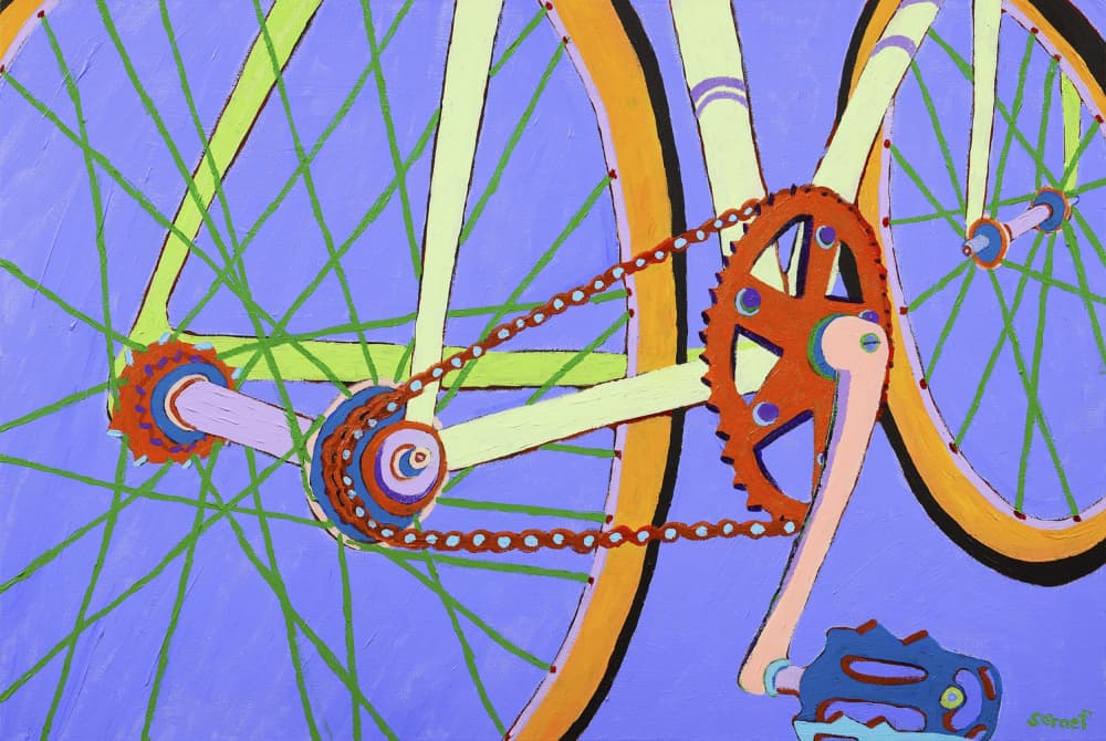 Green Spokes by Sue Graef — canvas wall art