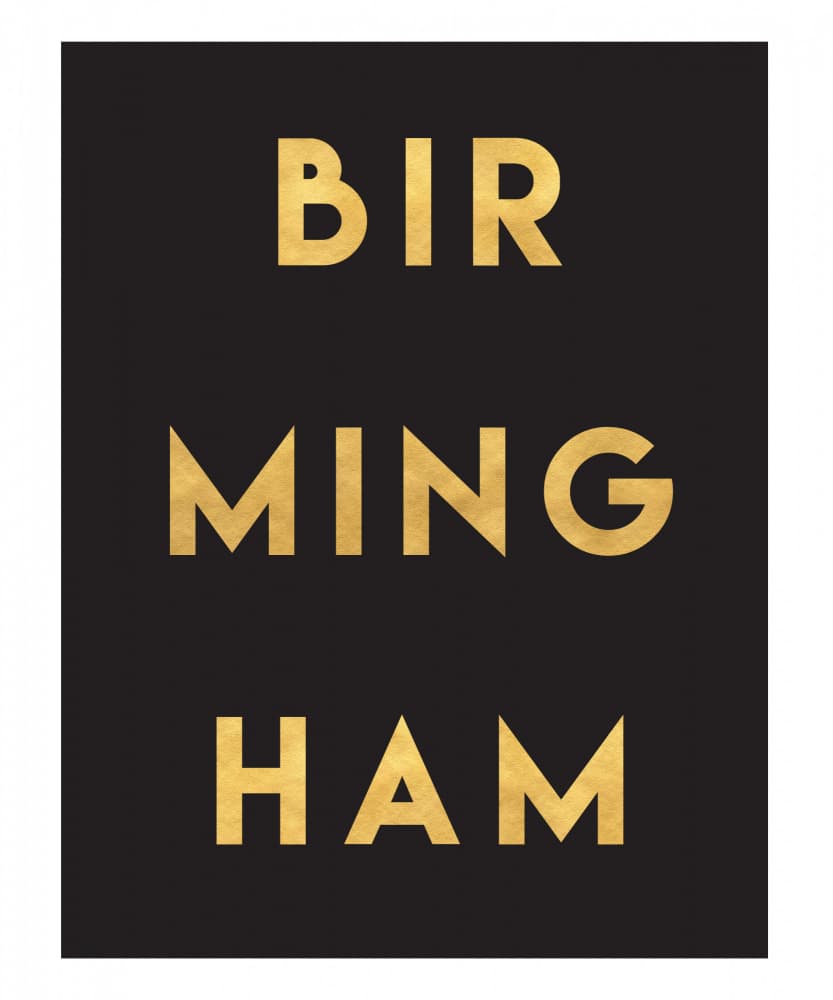 Birmingham Gold Typography by Emiliano Deificus — canvas wall art
