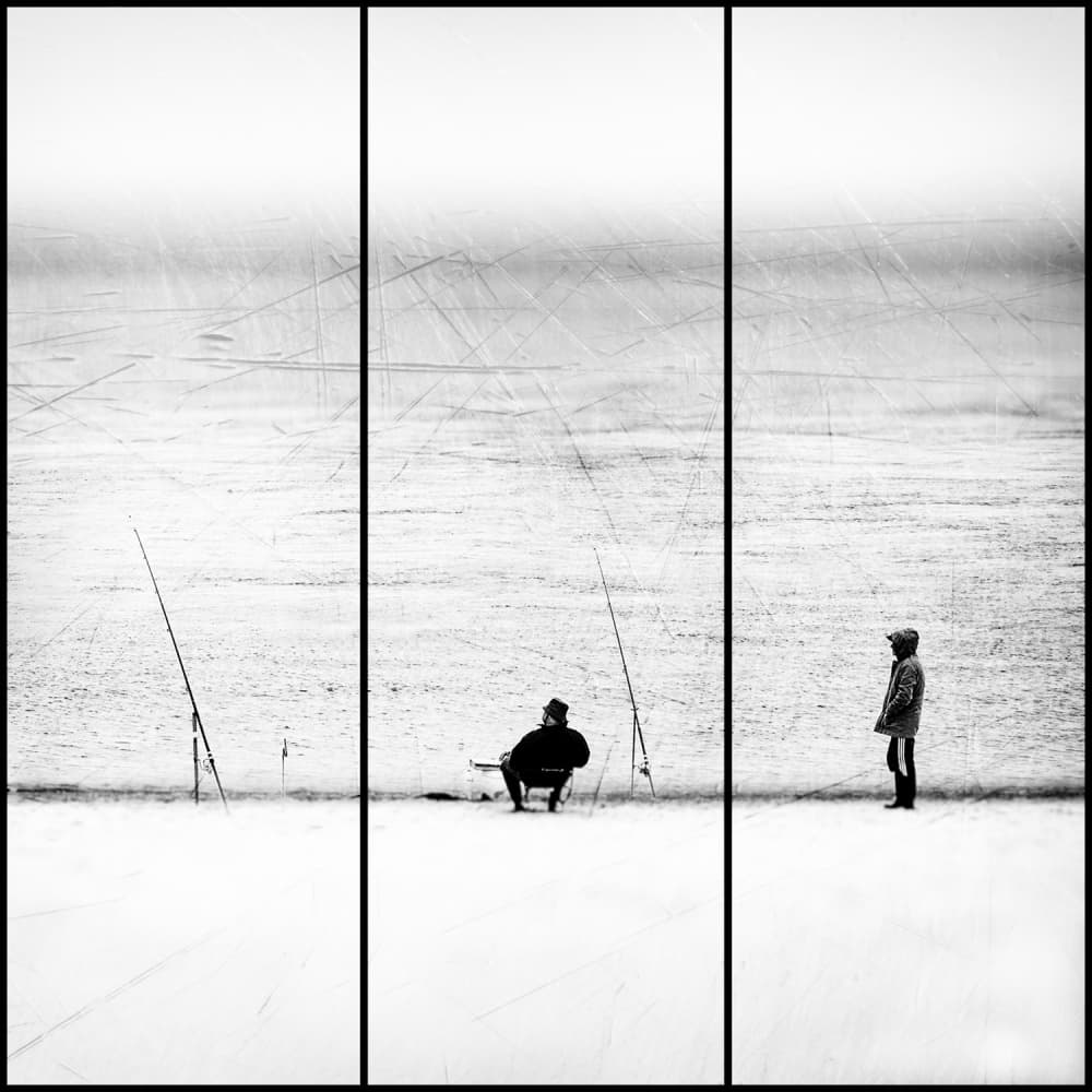 Frozen Lake Fishermen by Paulo Abrantes — canvas wall art