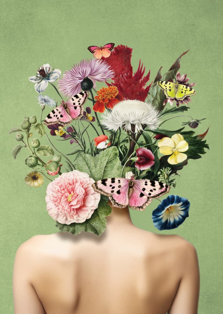 Surreal Floral Woman by Marja van den Hurk — canvas wall art