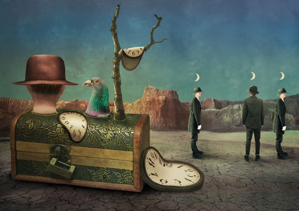 Melting Clock Desert Dream by Biao  Huang — canvas wall art