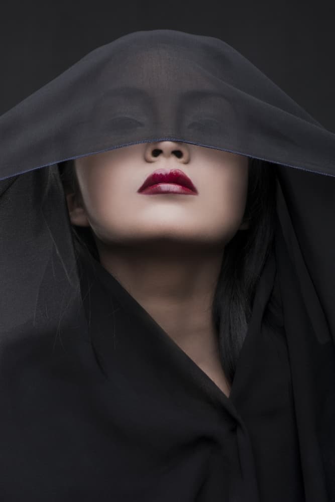 Mysterious Veiled Woman by Faldhy Boer — canvas wall art
