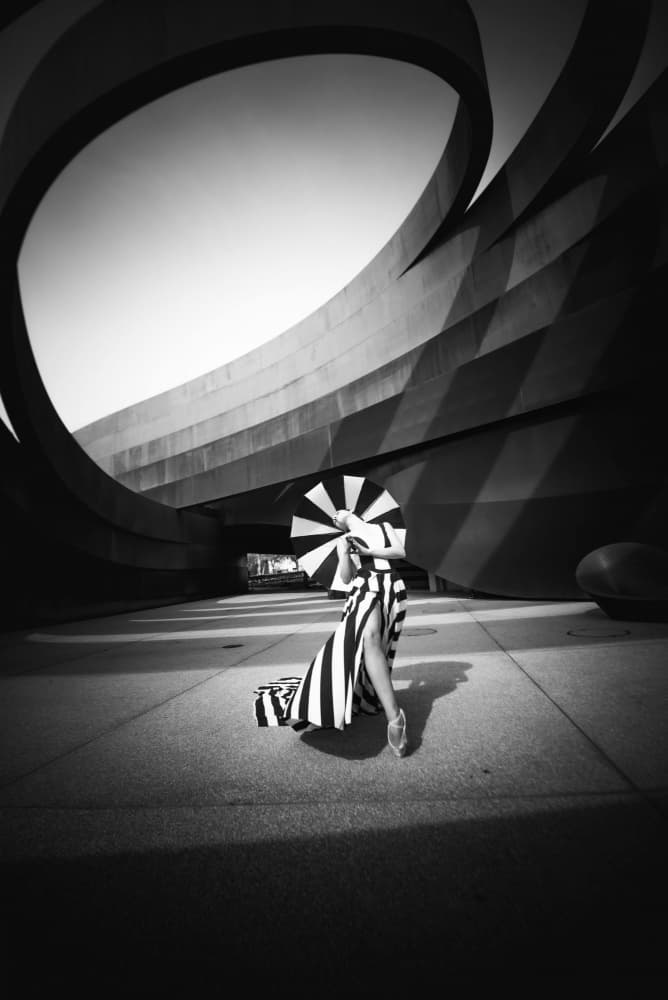 Elegant Stripes Modern Architecture by Dekel Abu — canvas wall art