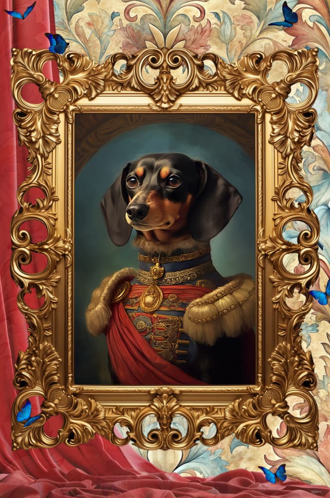Regal Dachshund Portrait by Sue Skellern — canvas wall art