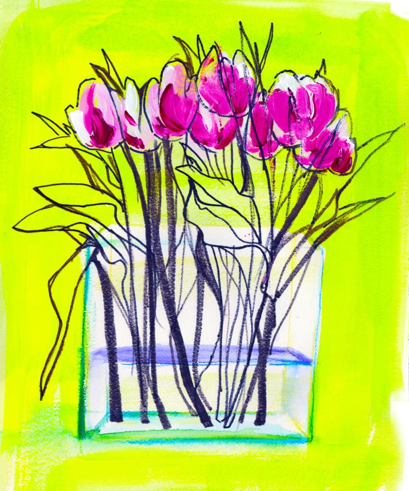 Vibrant Tulip Bouquet by Christine Lindstrom — canvas wall art