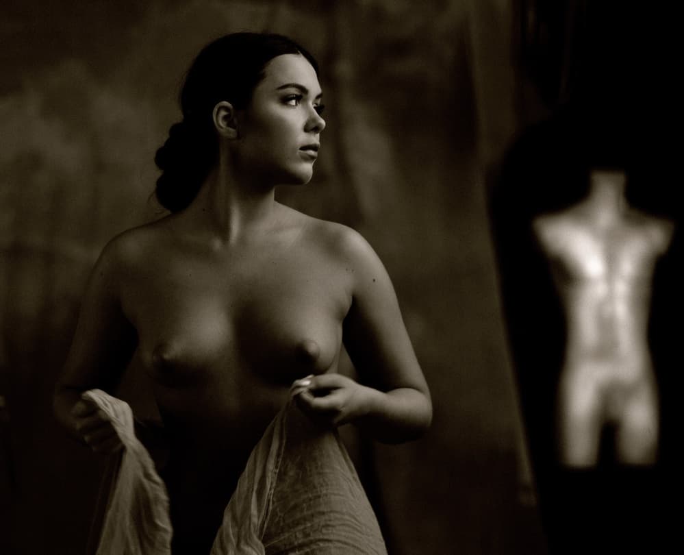 Contemplative Female Form by DAVID MINSTER — canvas wall art
