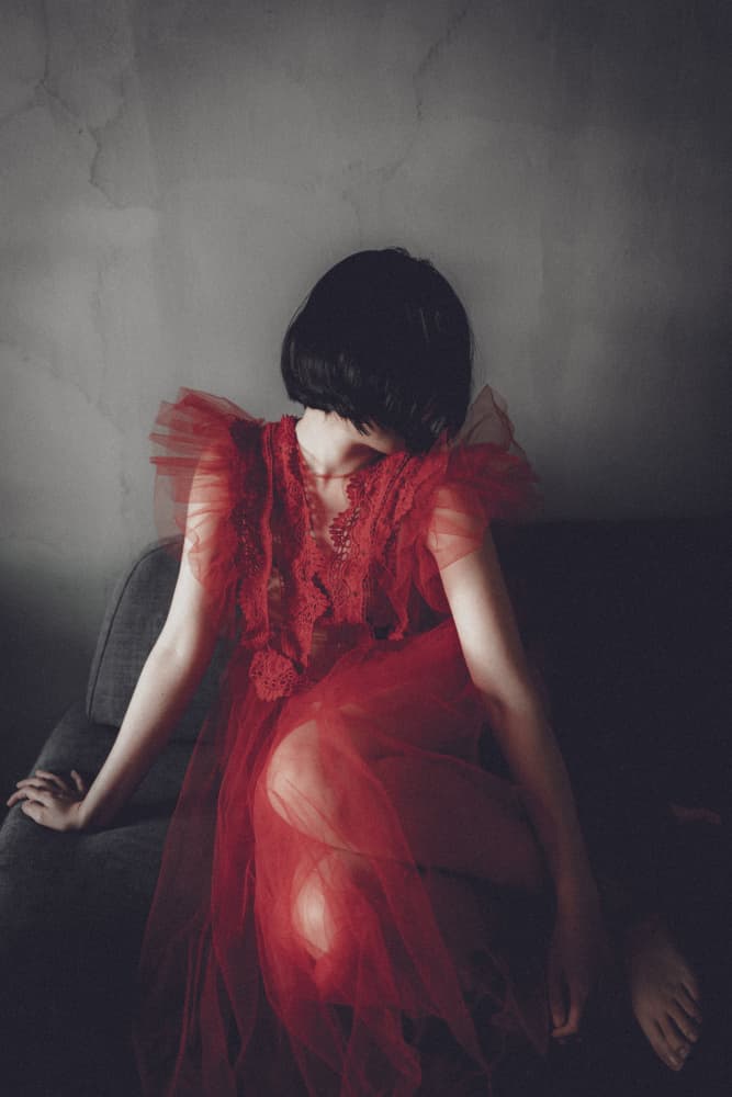 Crimson Tulle Dream by Kurosaki Sangan — canvas wall art