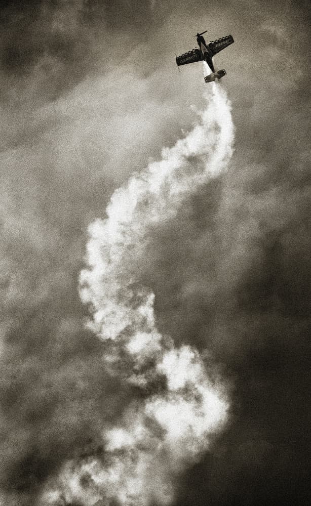 Skyward Smoke Trail by Riekus Reinders — canvas wall art