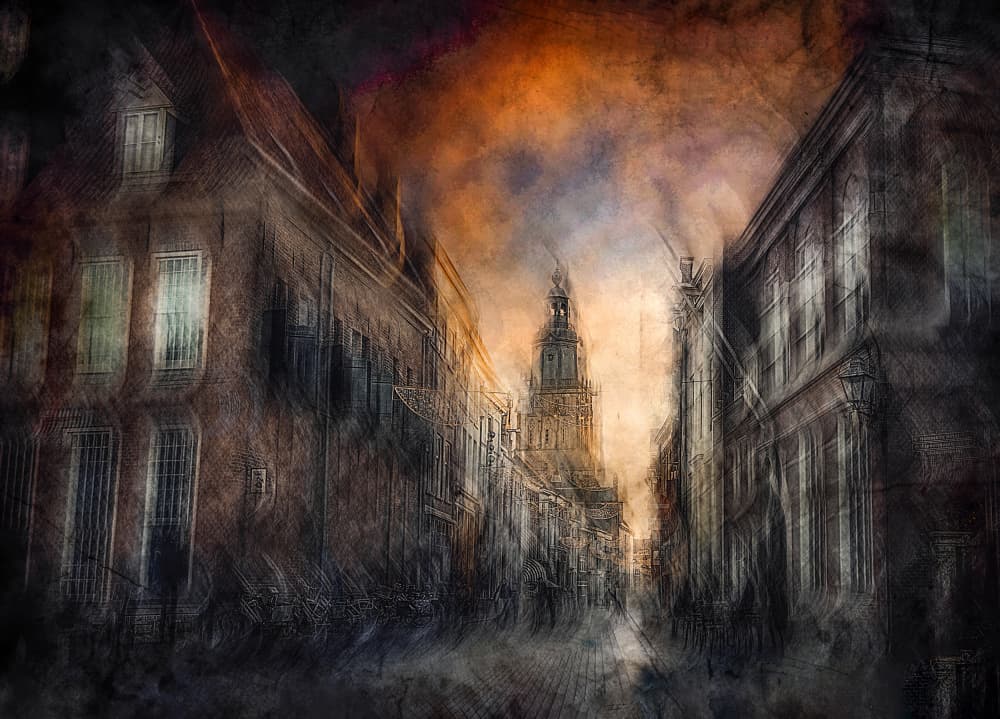 Dramatic City Vista by Jan van der Linden — canvas wall art