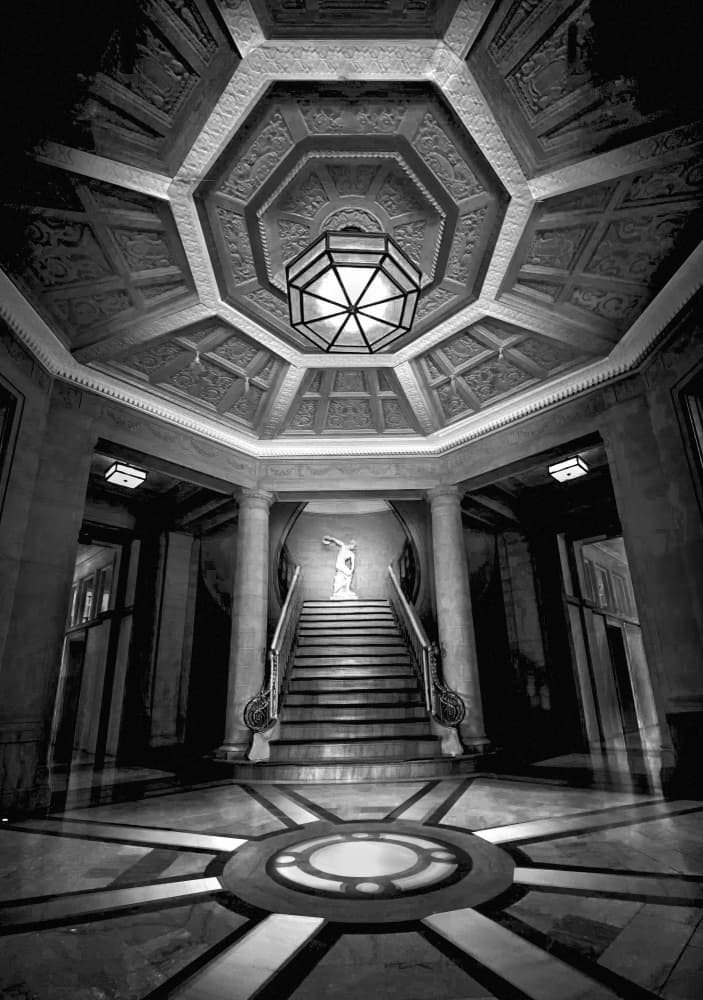 Ornate Grand Staircase by Jiahong Zeng — canvas wall art