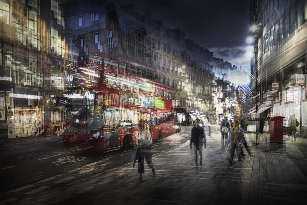 Dynamic City Night by Nicodemo Quaglia — canvas wall art