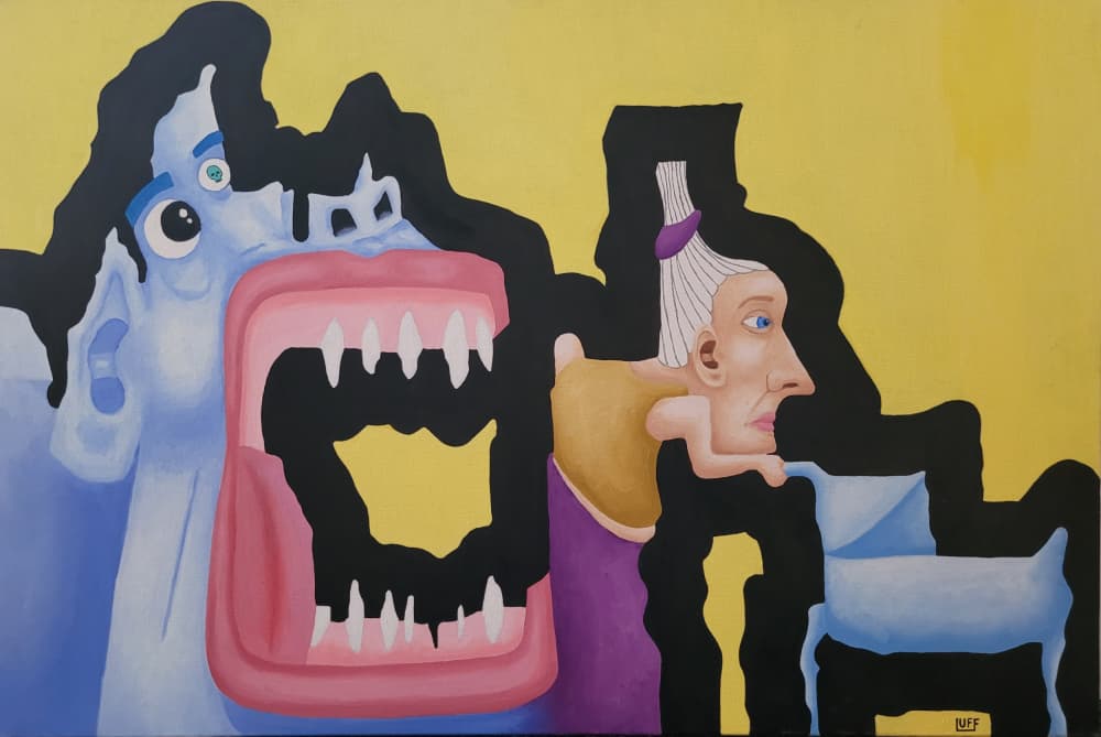 Screaming Monster Abstract by Sam Luff — canvas wall art
