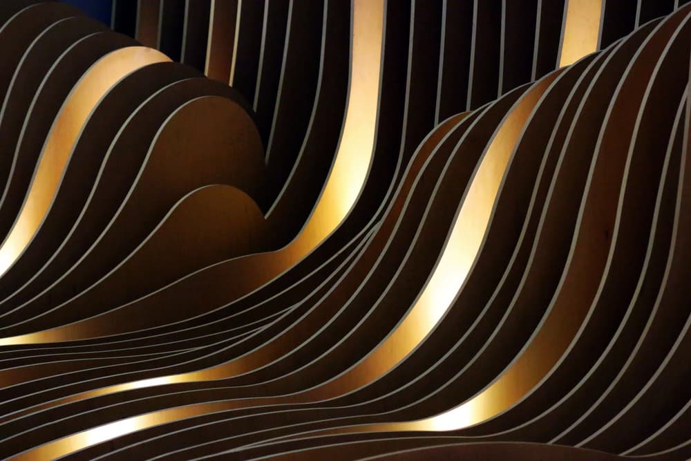 Golden Flowing Curves by Hans-Wolfgang Hawerkamp — canvas wall art