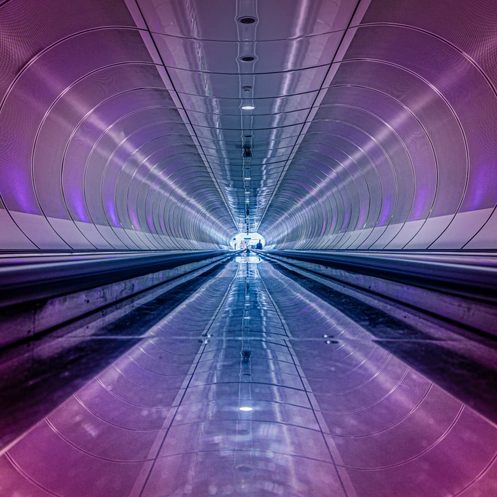 Gradient Light Tunnel by Fred Louwen — canvas wall art