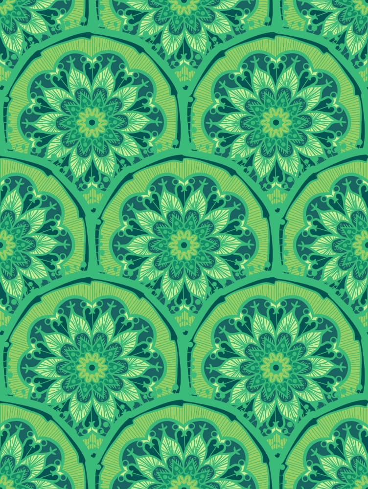 Ornate Green Mandalas by Marika Barsrsind — canvas wall art