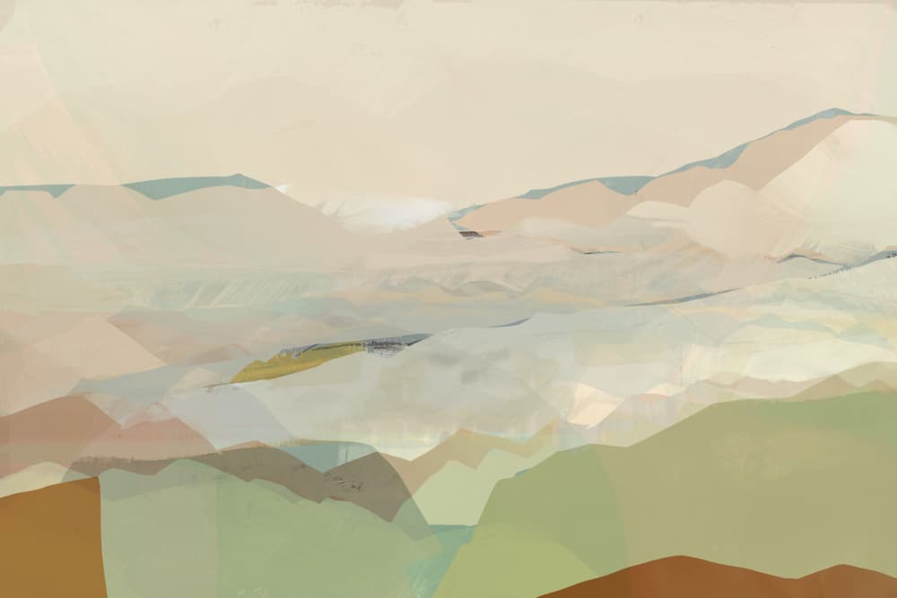 Abstract Mountain Serenity by cartissi — canvas wall art