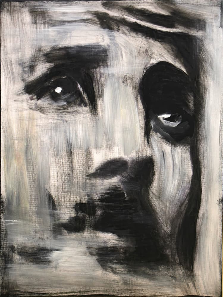 Expressive Abstract Portrait by Rafal Kulik — canvas wall art