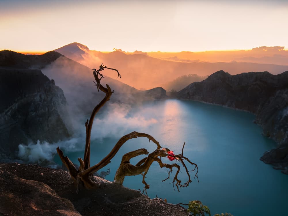 Kawah Ijen Morning Glow by Dennis Zhang — canvas wall art