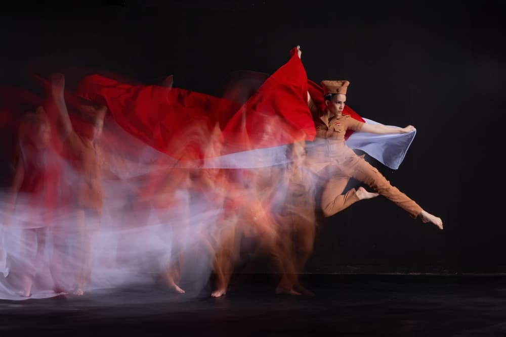 Indonesian Flag Dance by Lisdiyanto Suhardjo — canvas wall art