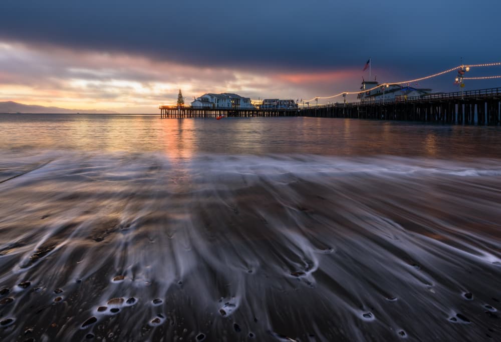 Twilight Pier Waves by Ryan Li — canvas wall art