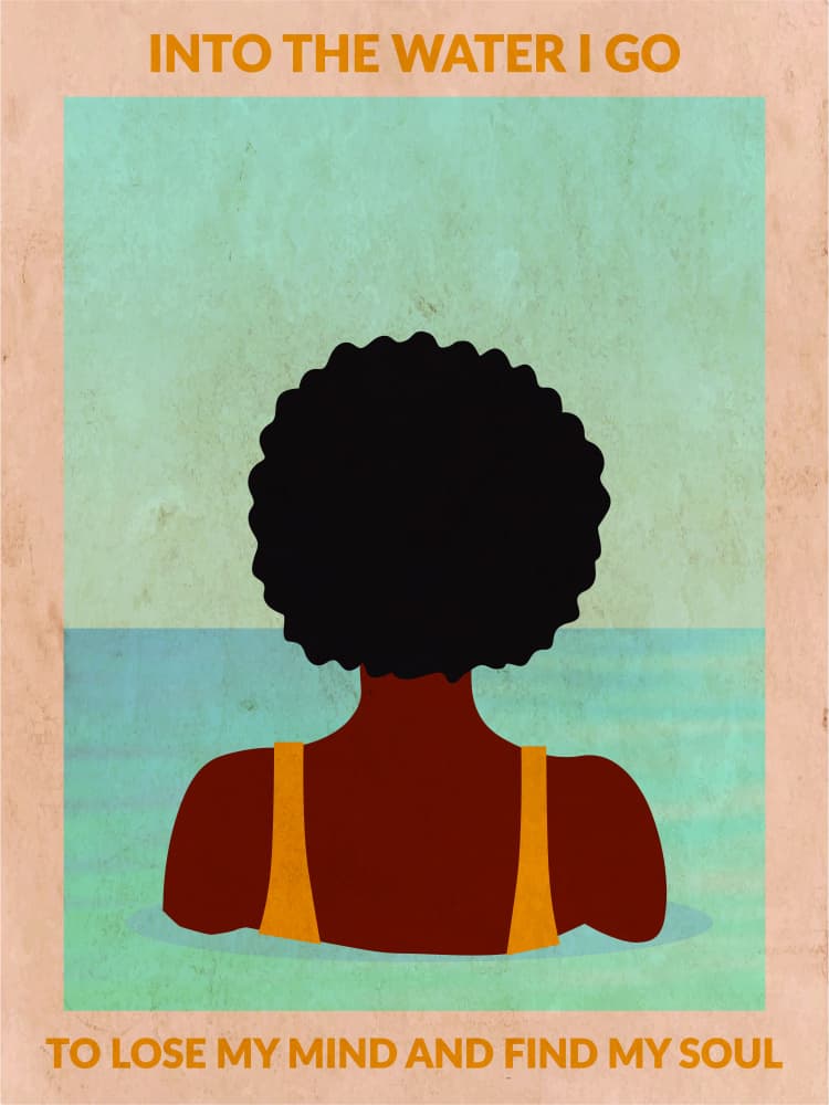 Afro Water Serenity by WallChart Art Studio — canvas wall art