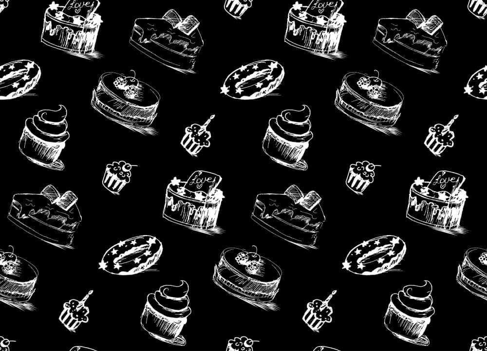 Hand-Drawn Dessert Pattern by Marika Barsrsind — canvas wall art
