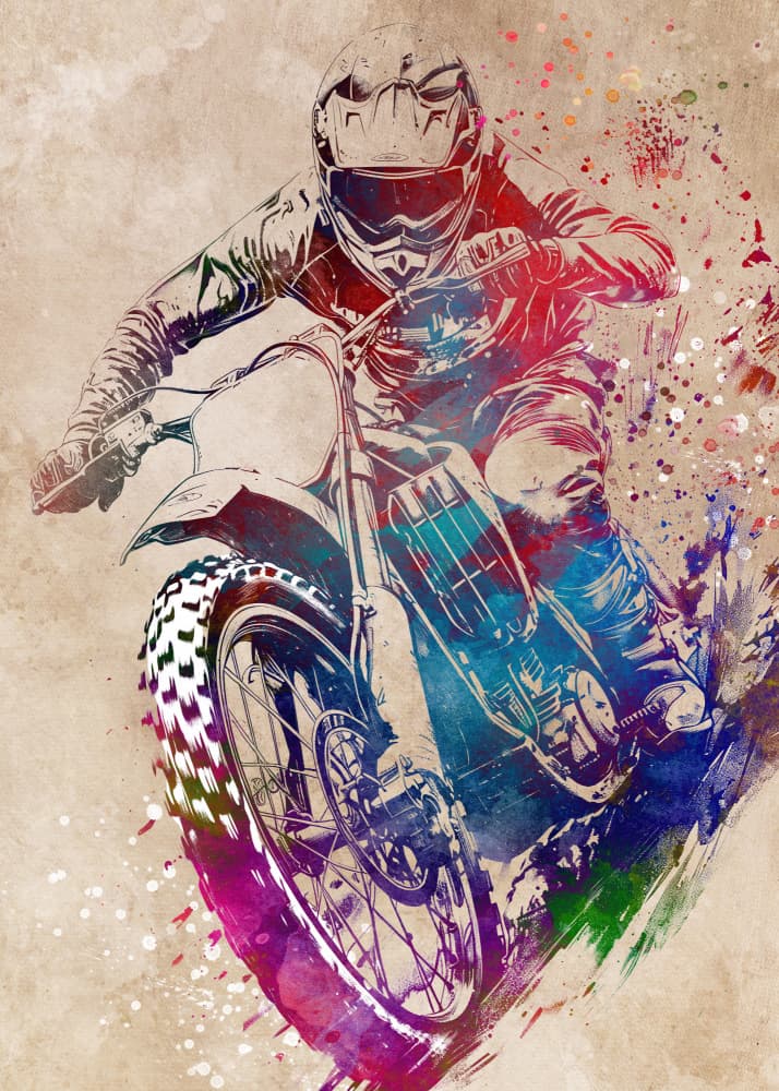 Vibrant Motocross Energy by Justyna Jaszke — canvas wall art