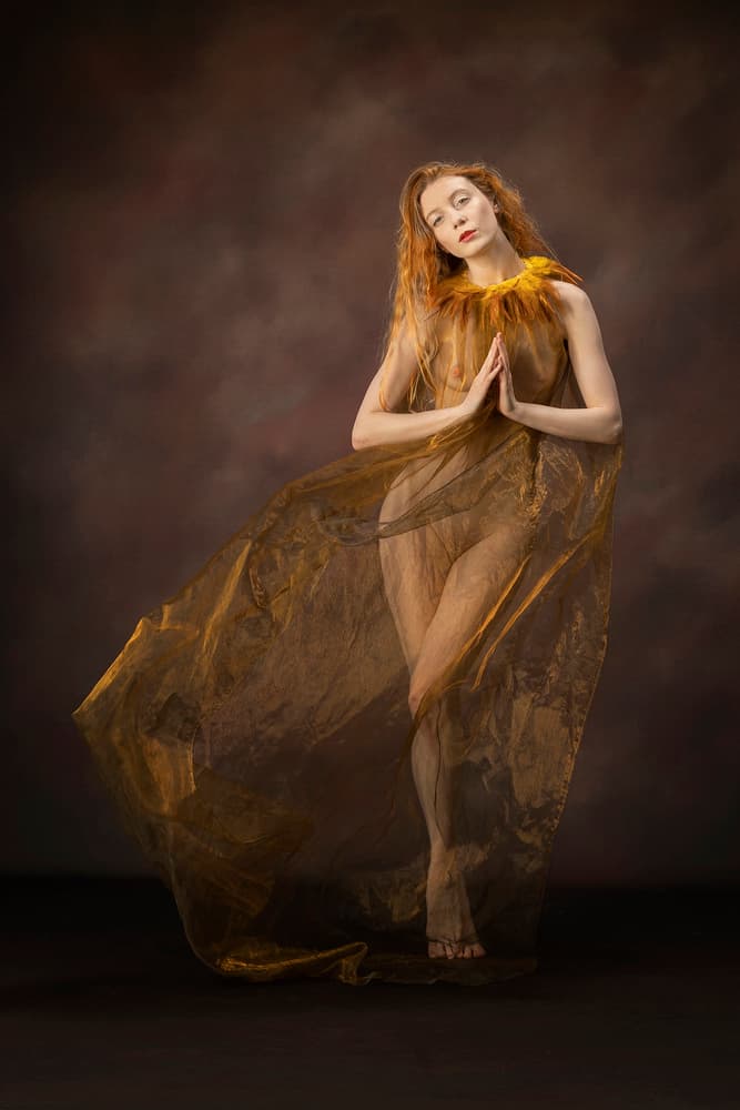 Golden Goddess Portrait by Hugh Wilkinson — canvas wall art