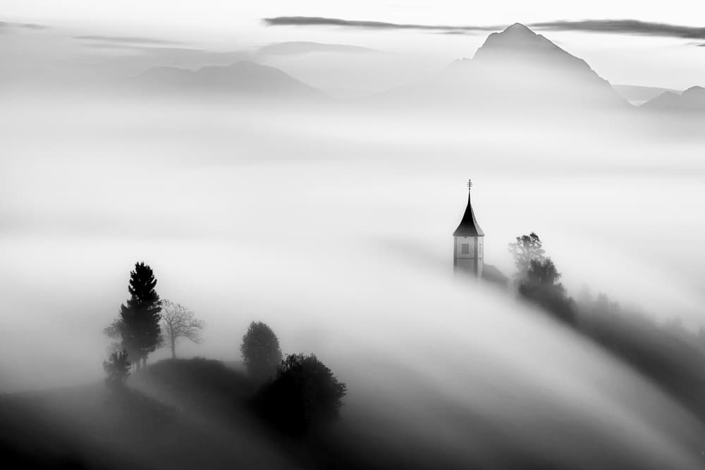Misty Church Mountain by Lubos Balazovic — canvas wall art