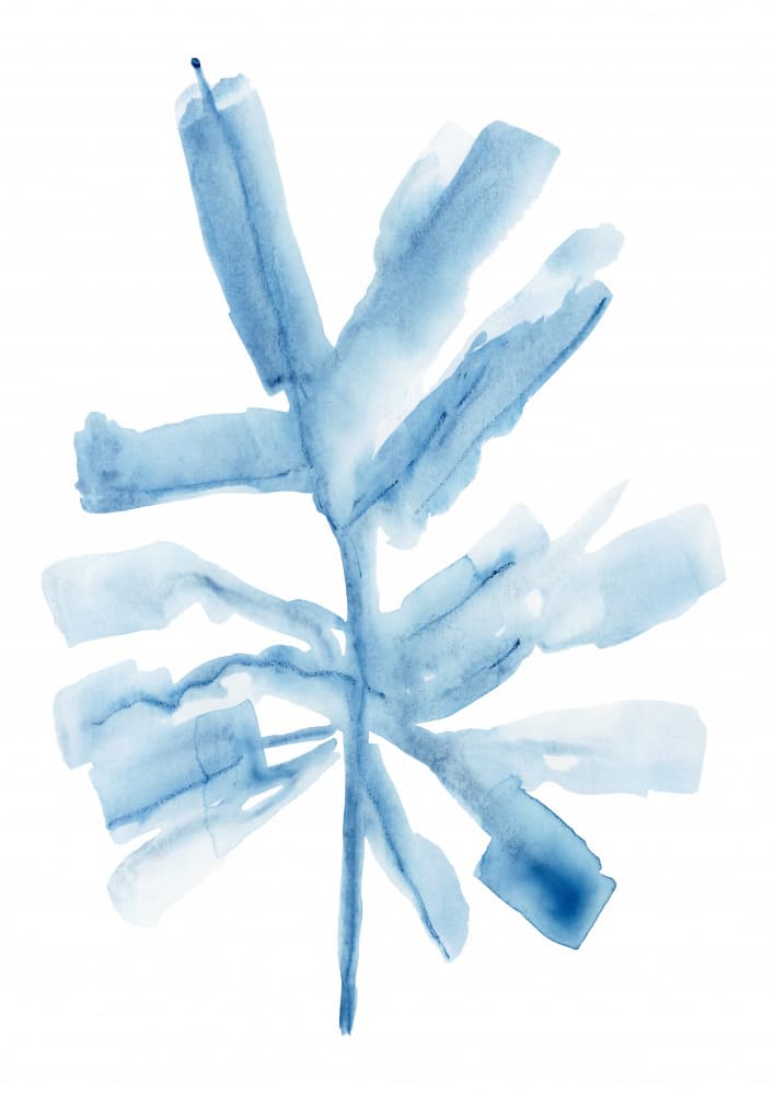 Abstract Blue Botanical by cartissi — canvas wall art