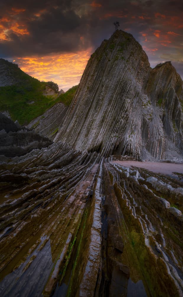 Layered Rock Sunset by joanaduenas — canvas wall art