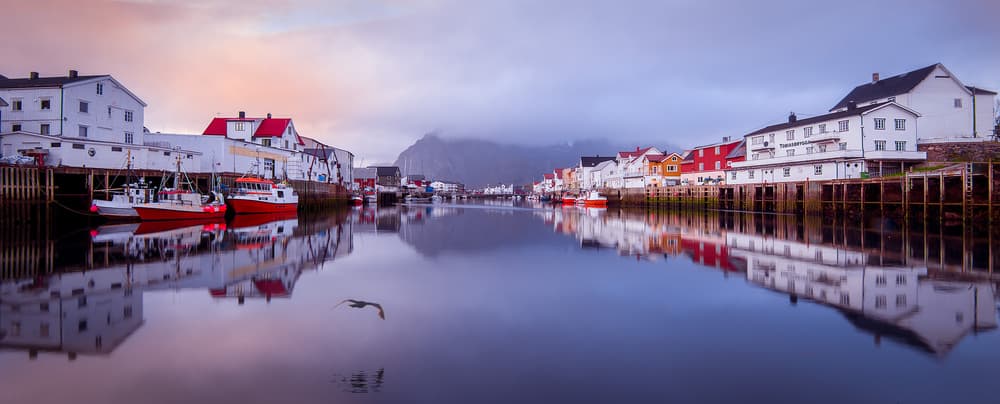 Coastal Village Reflections by Lior Yaakobi — canvas wall art