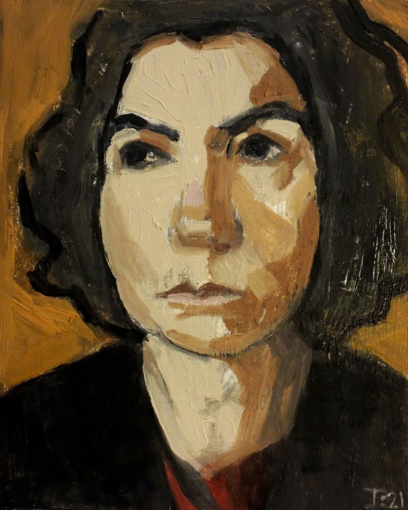 Intense Female Portrait by Tore Bahnson — canvas wall art