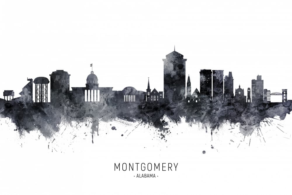 Montgomery Alabama Cityscape by Michael Tompsett — canvas wall art