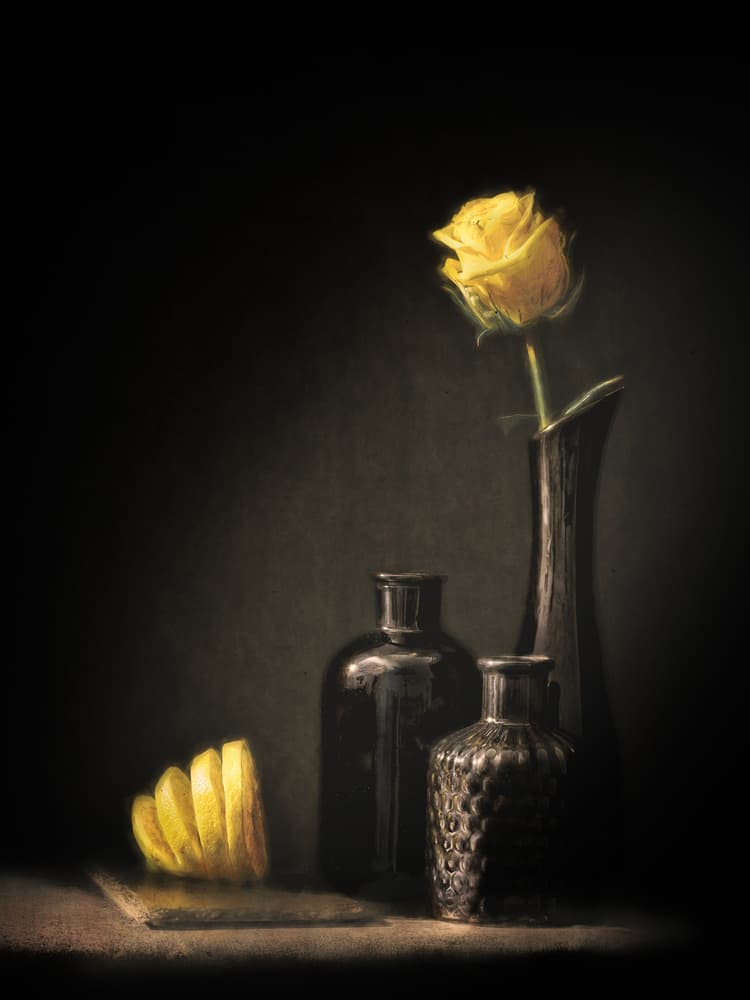 Elegant Rose and Lemon by Cristiano Giani — canvas wall art