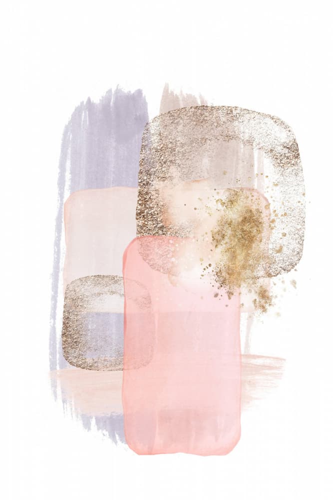 Blush Gold Abstract Shapes by Sally Ann Moss — canvas wall art